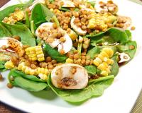 Spinach and Lentil Salad with Balsamic Vinaigrette
